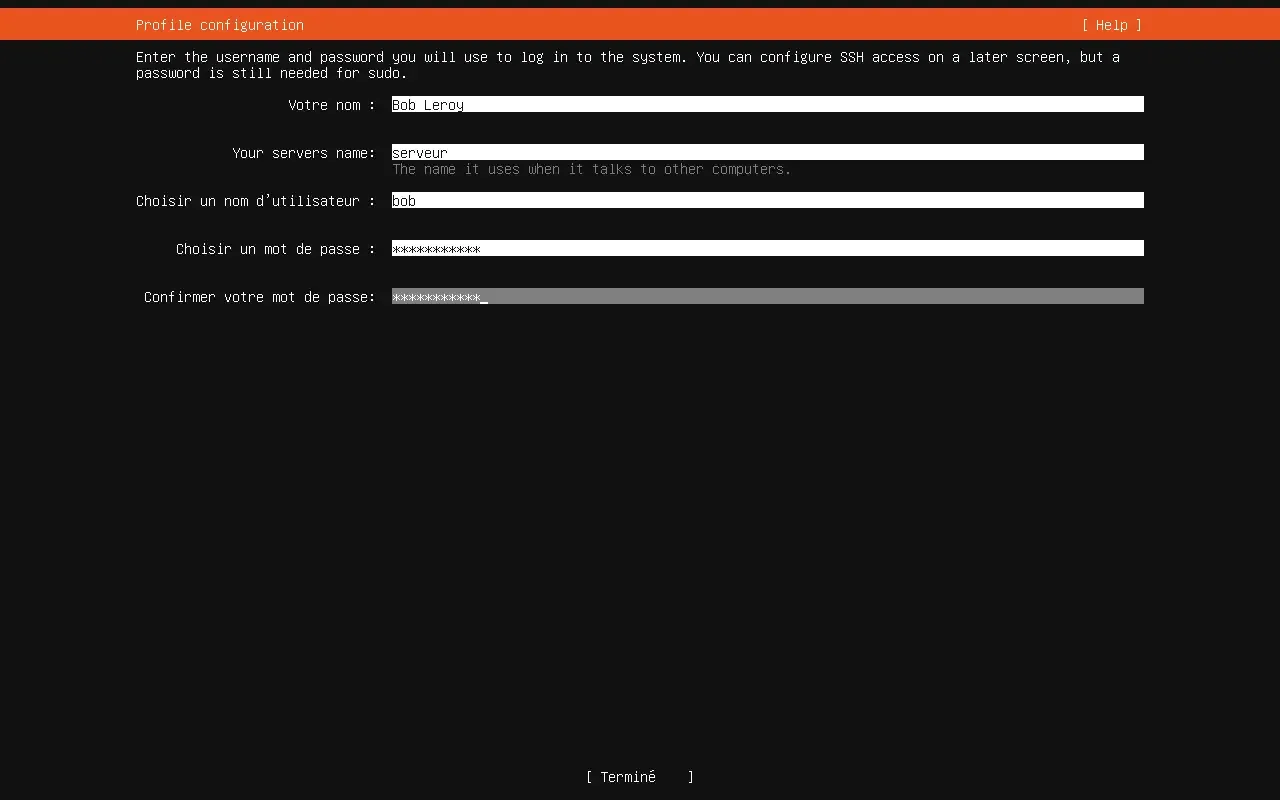 Configuration du profil utilisateur dans Ubuntu