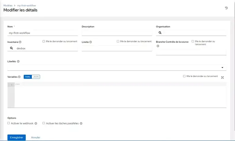 Ansible awx Workflow