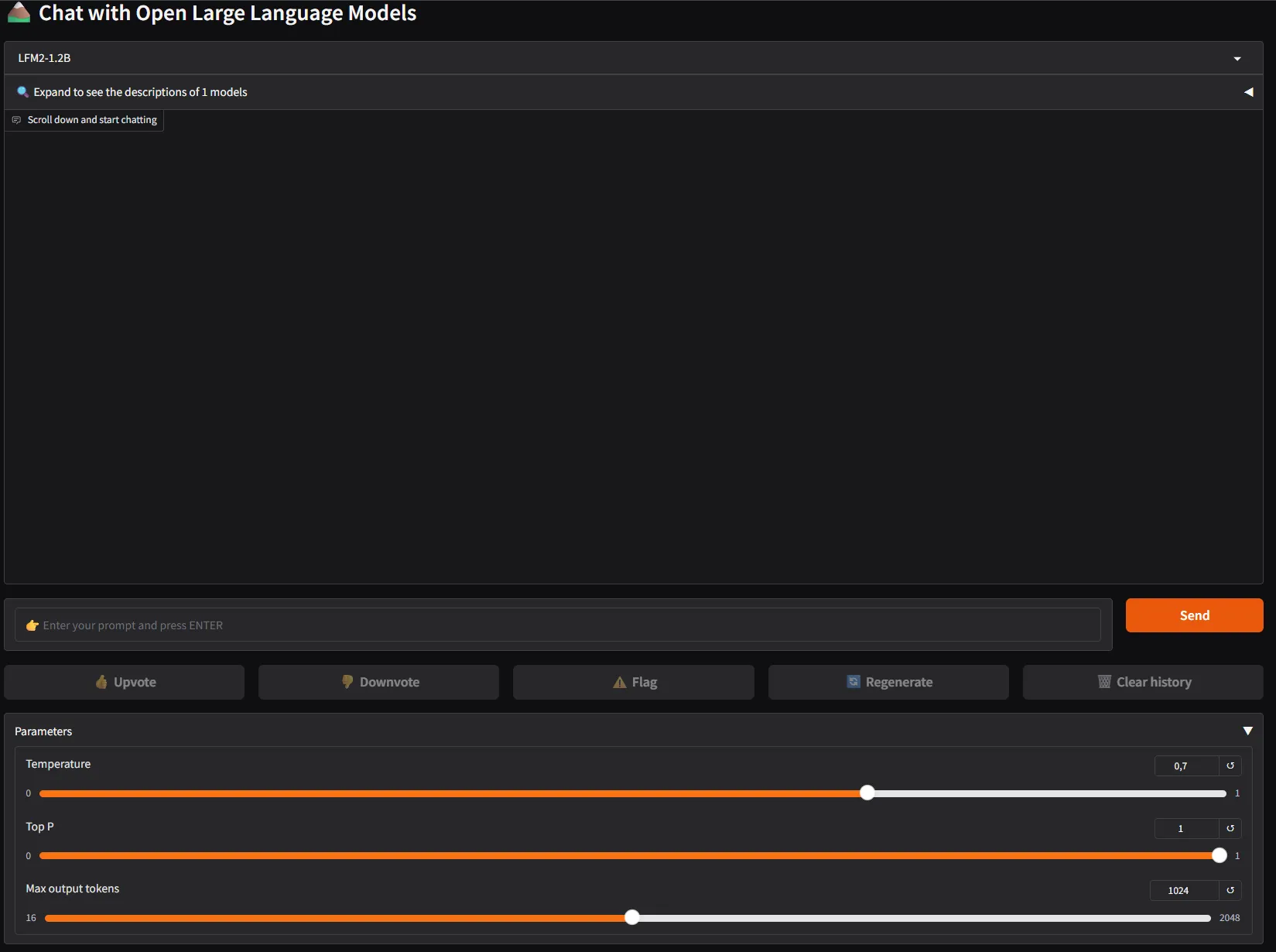 Interface web FastChat