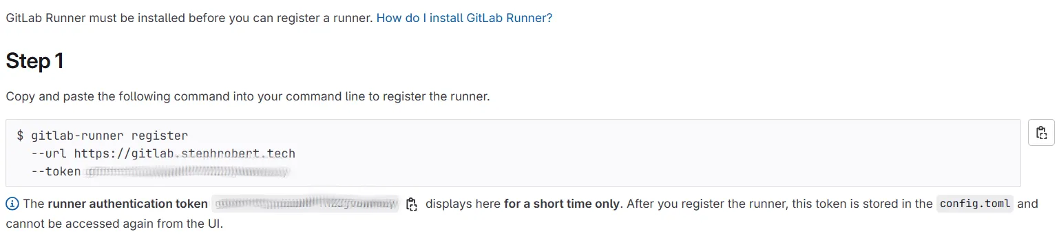 Token Gitlab Runner