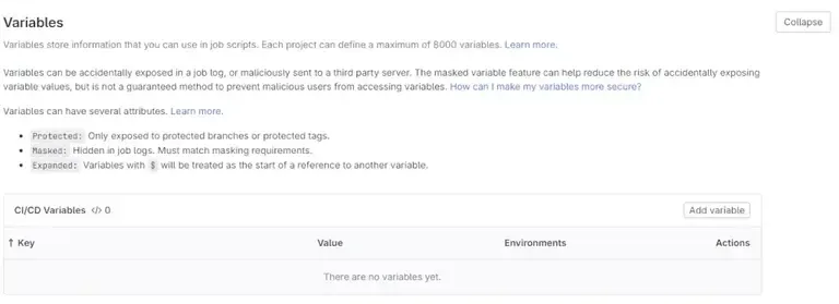 Gitlab Variables