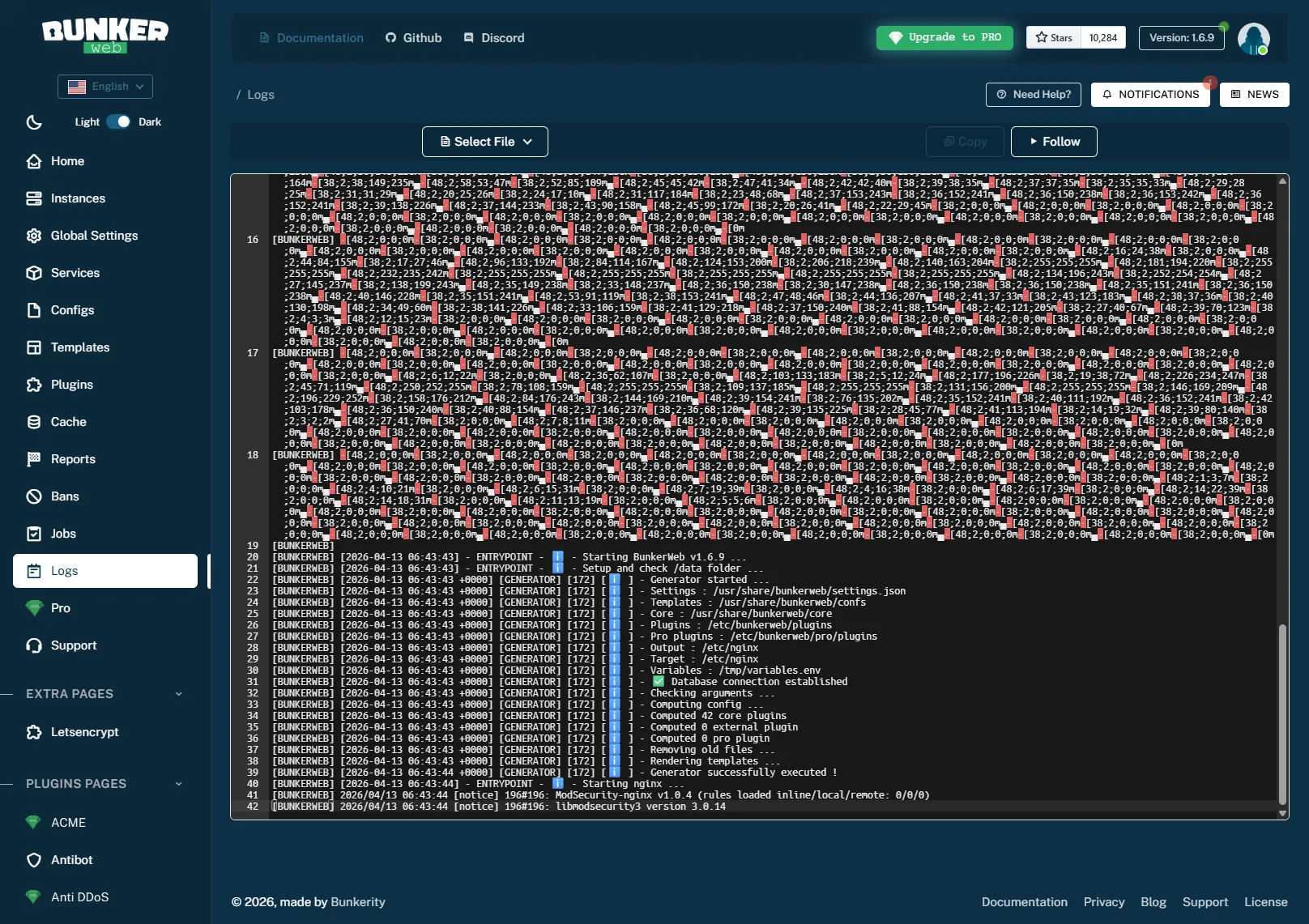 BunkerWeb — logs du trafic