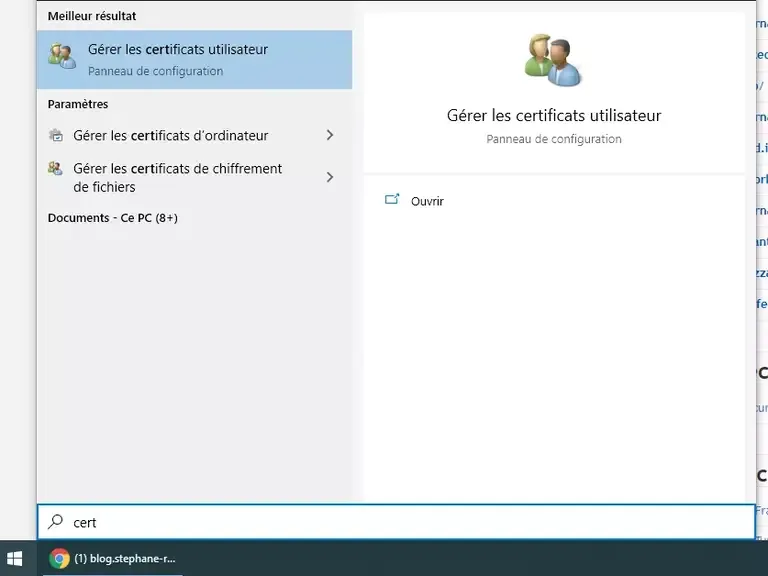 mkcert certificat windows