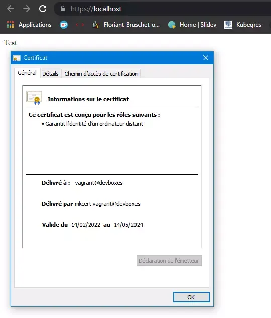 mkcert certificat windows