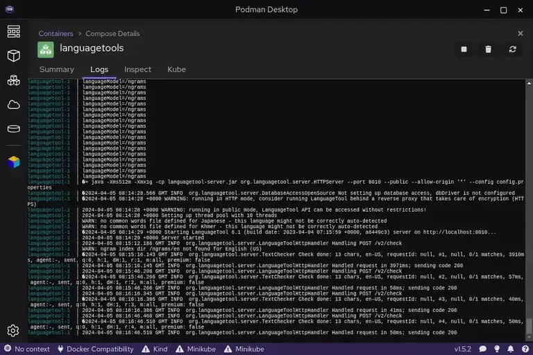 Podman Desktop lancer conteneur