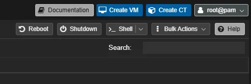 Bouton Create VM dans le header Proxmox