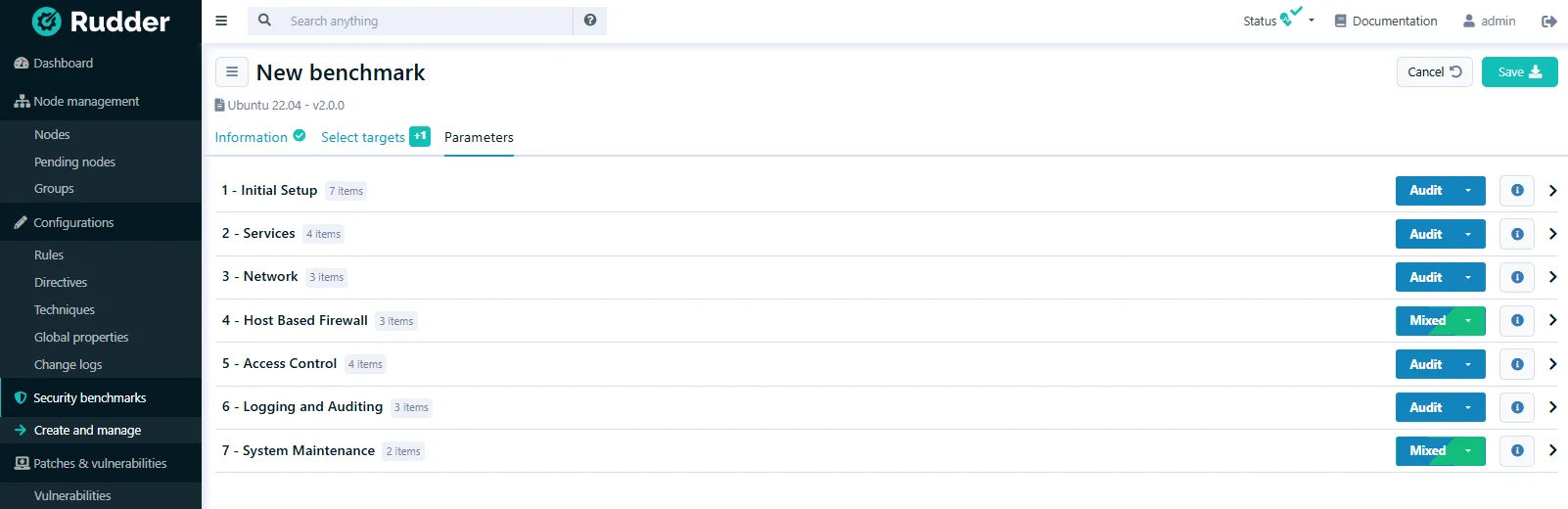 Configuration du mode Audit