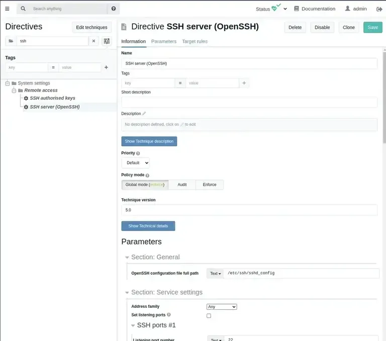 rudder openscap ssh