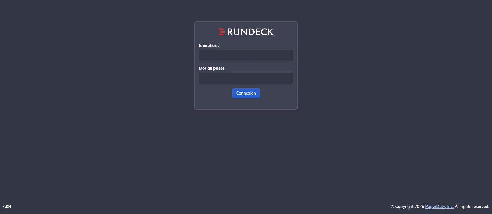 Écran de connexion de Rundeck 6
