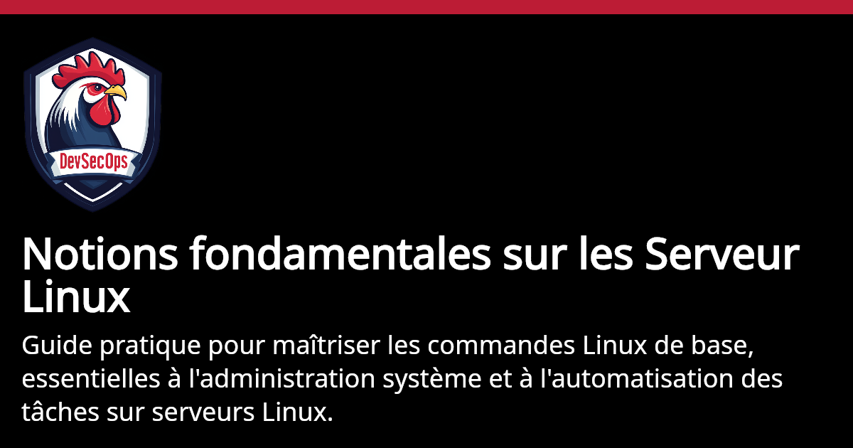 Notions Fondamentales Sur Les Serveur Linux Devsecops