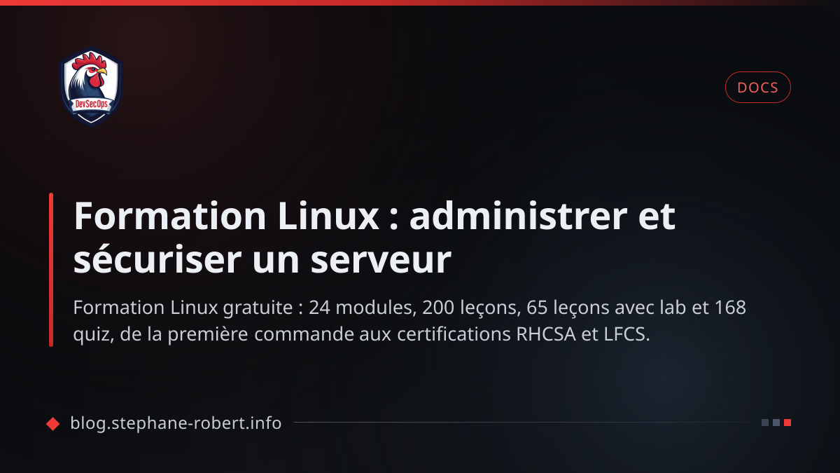Formation Linux : administrer et sécuriser un serveur