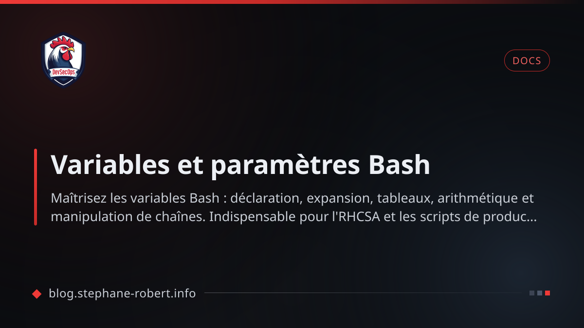 Variables et paramètres Bash