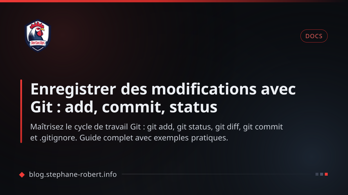 Enregistrer des modifications avec Git : add, commit, status