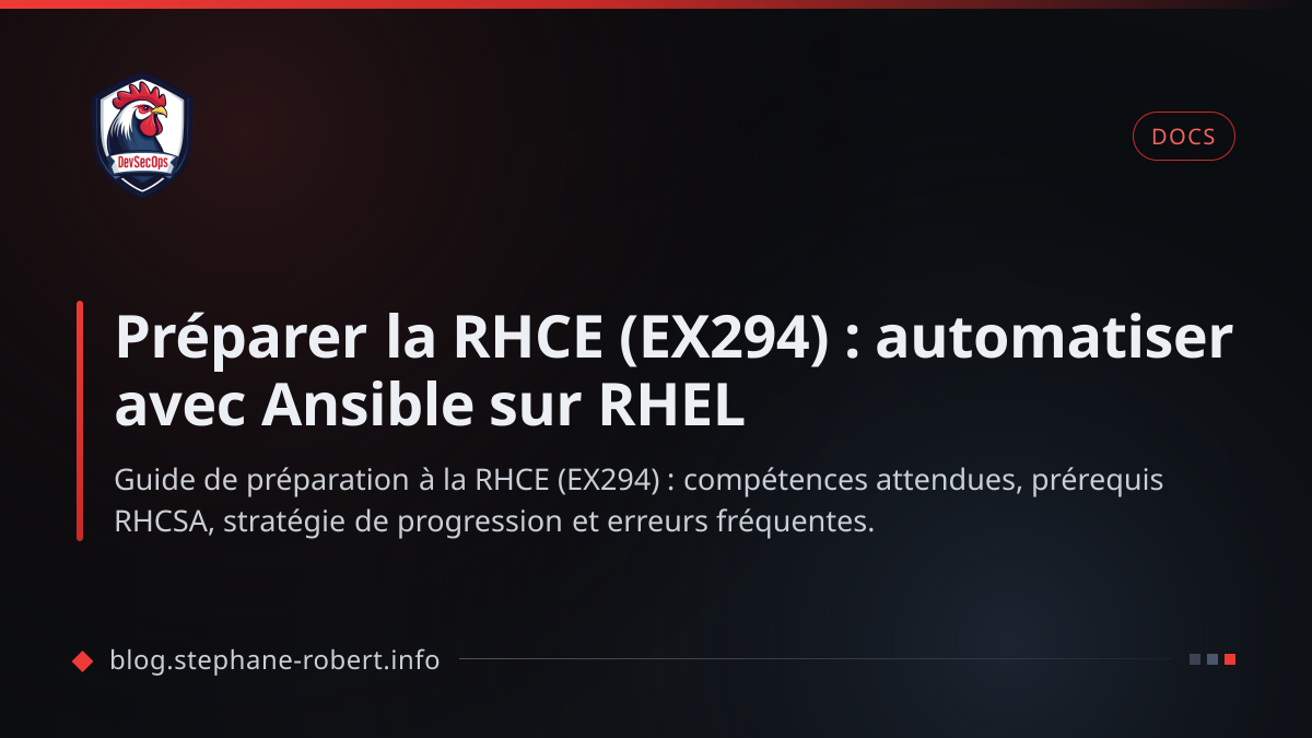 Préparer la RHCE (EX294) : automatiser avec Ansible sur RHEL