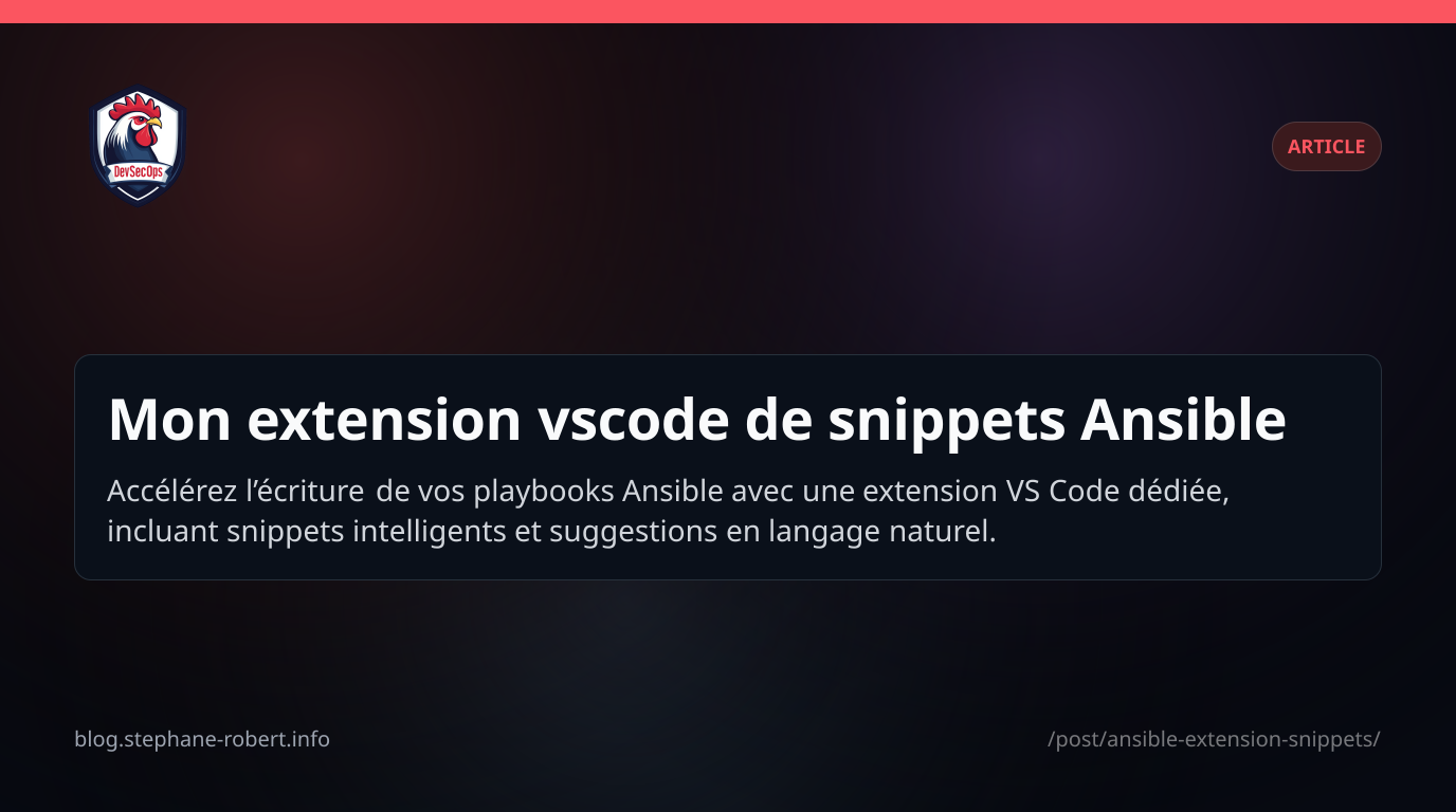 Mon extension vscode de snippets Ansible